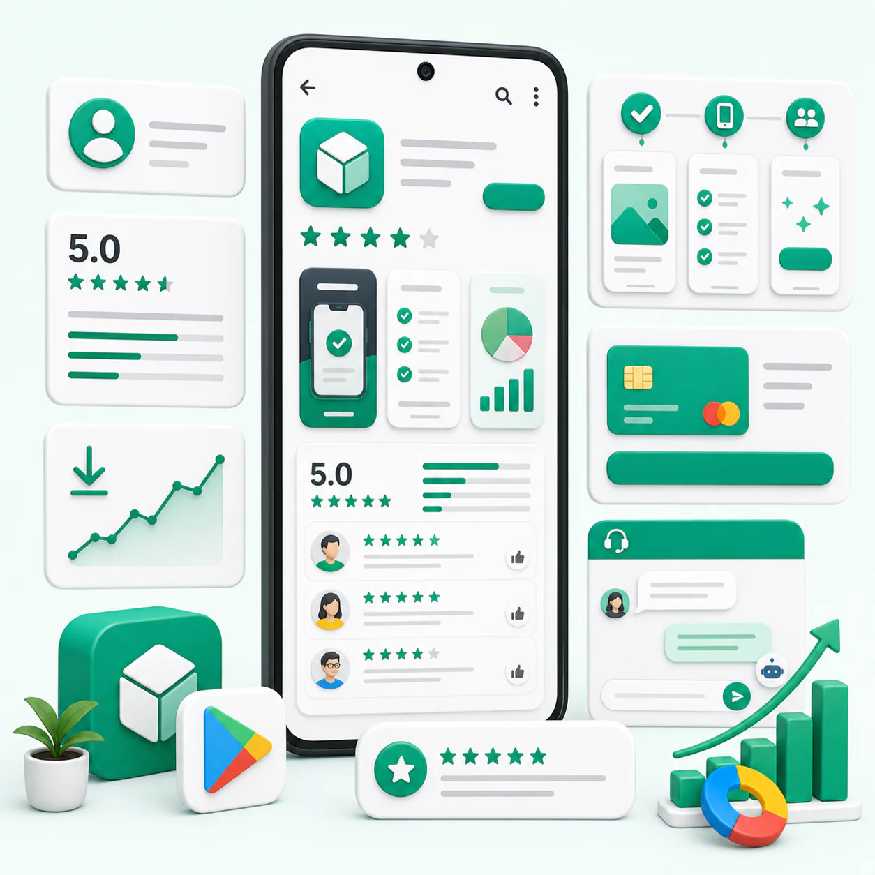 Пример заказа отзывов на Google Play
