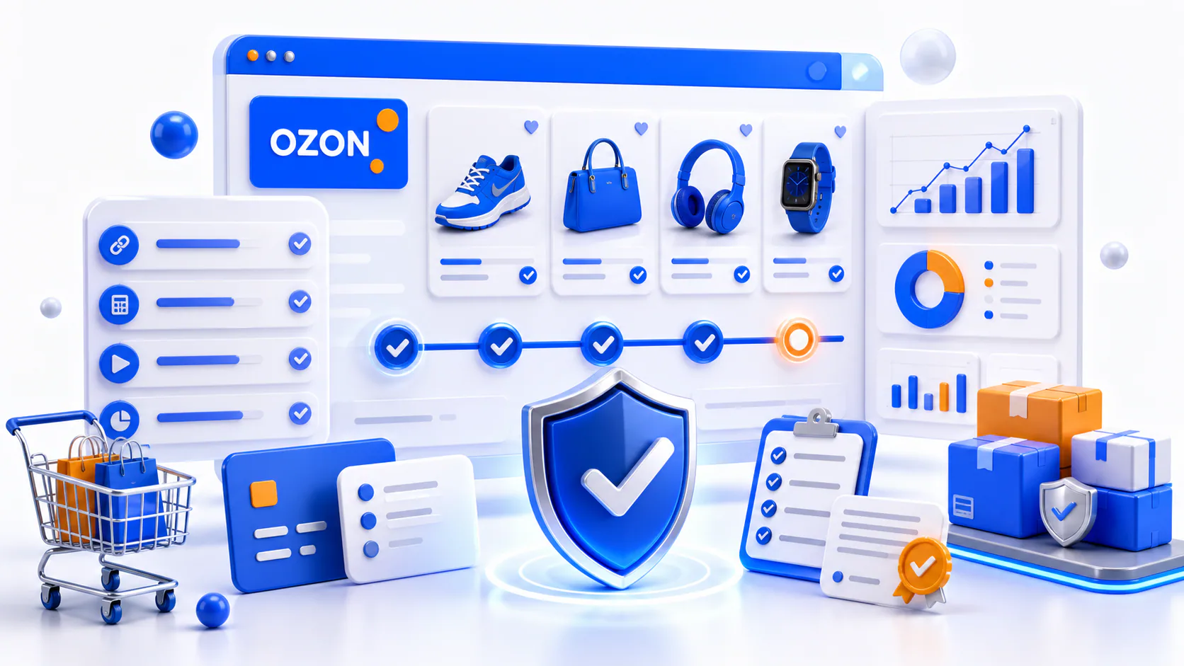 Визуал гарантий и контроля заказа Ozon