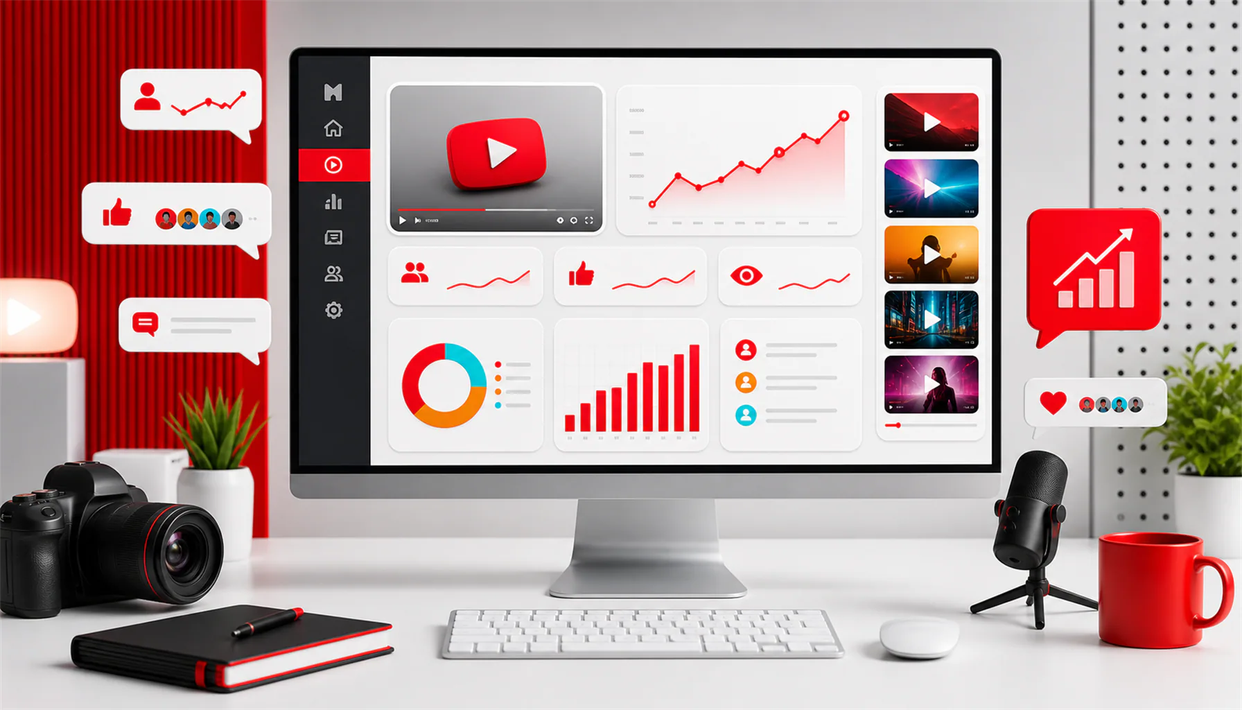 Визуал процесса заказа услуг YouTube